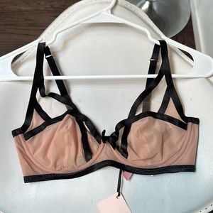 NWT Agent Provocateur Nude/Light pink and Black Bra - 34D
